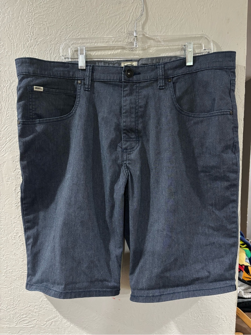 Vans Shorts Mens 38 Blue Chino Denim 5-Pocket Flat Front 11" Casual Skate